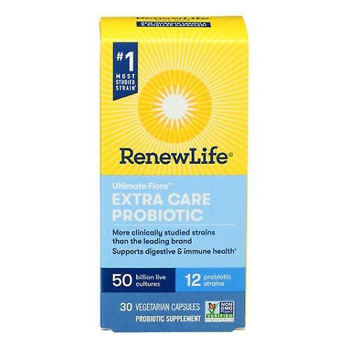 Renew Life Extra Care Ultimate Flora Probiotic, 30 Veg Caps (Pack of 1)