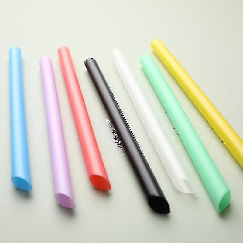 Yuntianzun 100pcs Plastic Straws Milkshake Wide Disposable Bubble Tea Drinking Straw Large Multi-color F