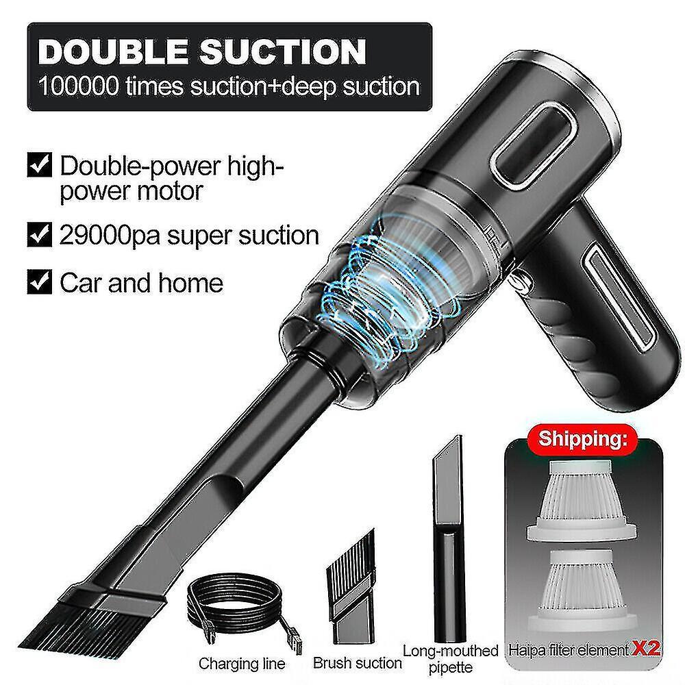 Ssylune 29000pa Powerful Car Vacuum Cleaner Wet/dry Cordless Strong Suction Handheld  Shop 29000PA-Black