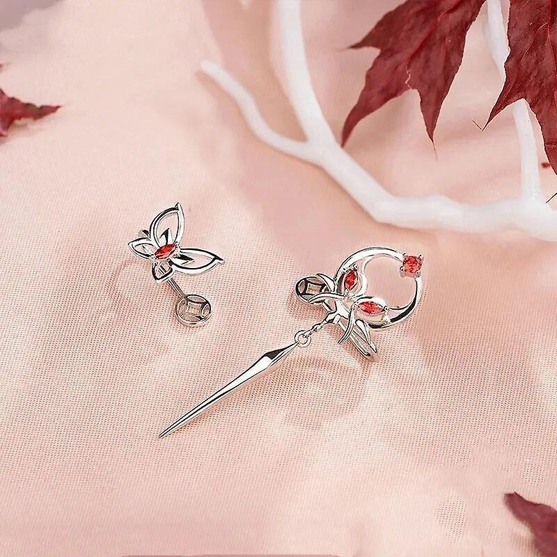 Bolongking Anime Tian Guan Ci Fu TGCF Hua Cheng Xie Lian Ghost King Earring For Women Ear Stud Ear Clip Jewelry Cosplay Props Gift Ear Clips -Style B