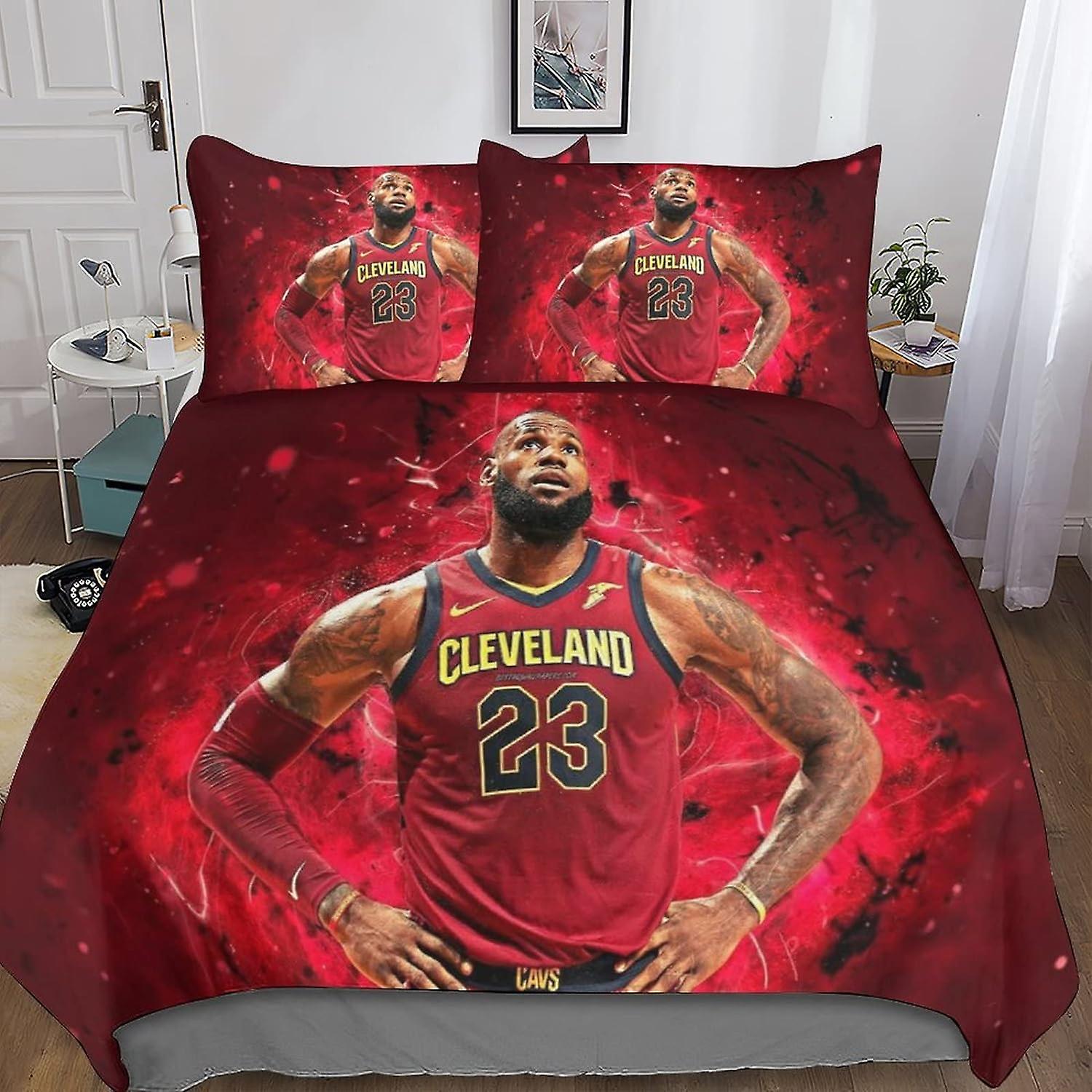 Kerota D LeBron James Bedding Set for Kids, Teens, Adults, 1 Piece, Duvet Cover, Basketball Theme Duvet Cover, Zipper Closure 135*200 CM Double200x...