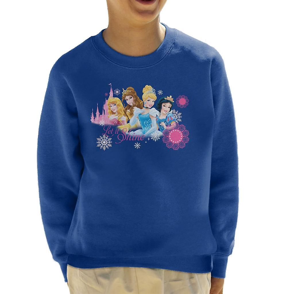 Disney Christmas Princesses Let It Shine Kid's Sweatshirt Royal Blue Small (5-6 yrs)