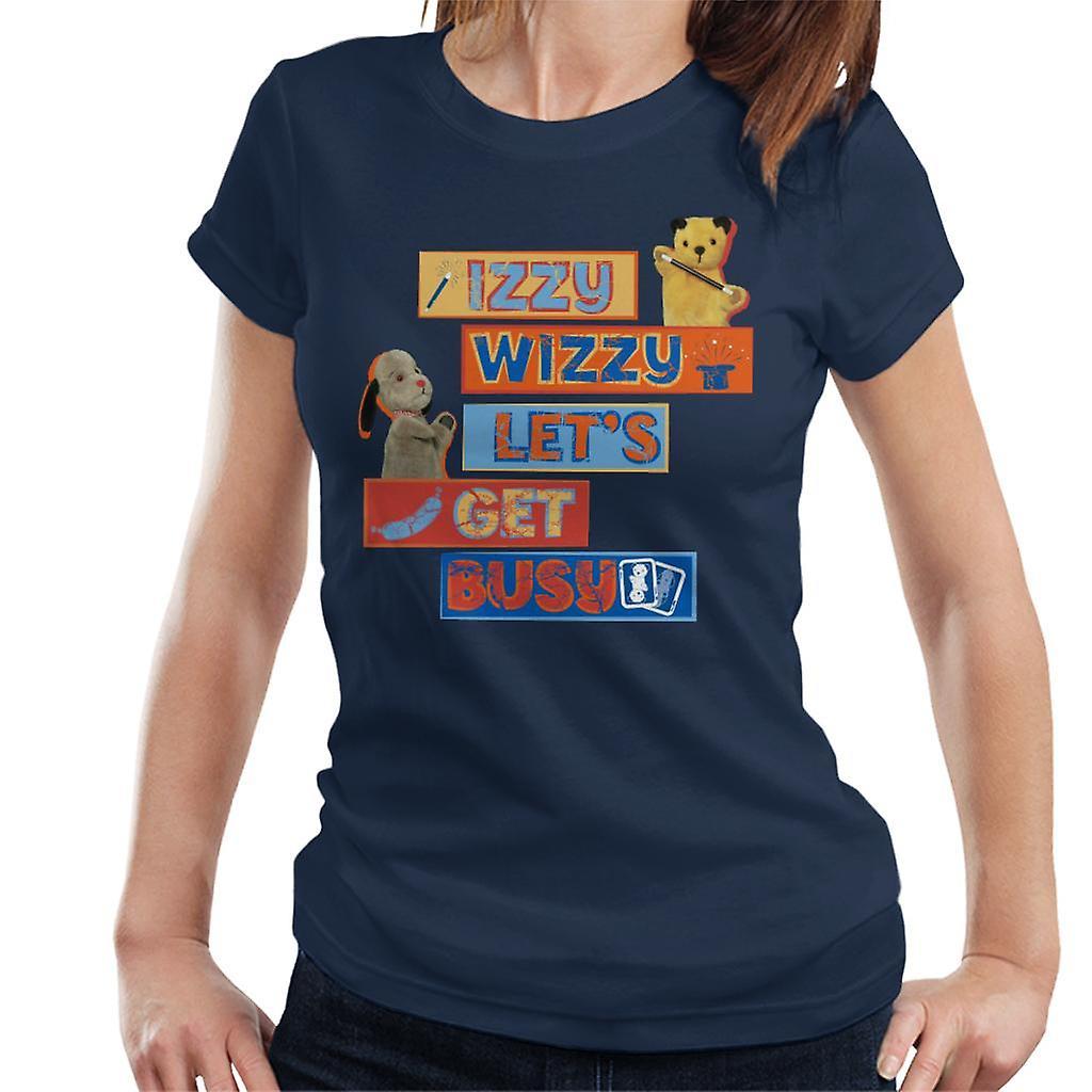 Sooty Izzy Wizzy Let's Get Busy Women's T-Shirt Navy Blue Small