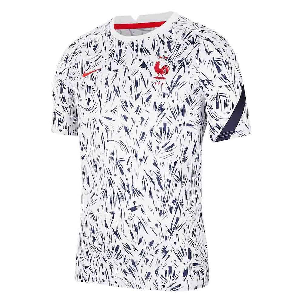 2020-2021 France Nike Dry Pre-Match Training Shirt (White) Medium 38-40 inch Chest (96-104cm)