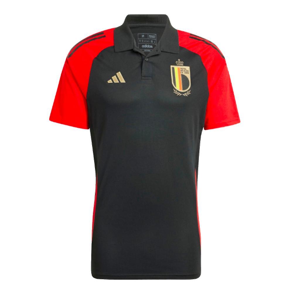 Adidas 2024-2025 Belgium Polo Shirt (Black) Large 42-44 inch Chest