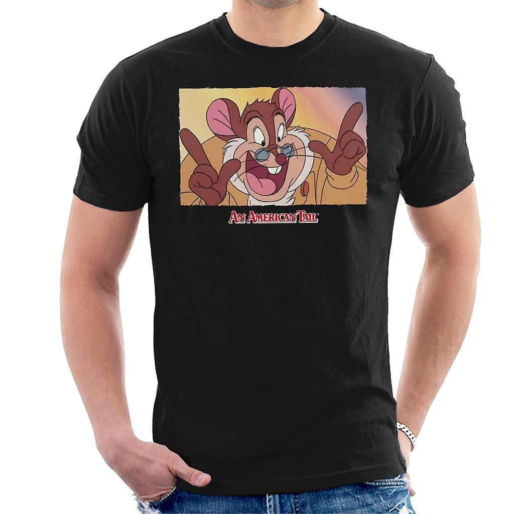 An American Tail Papa Mousekewitz Face Men's T-Shirt Black XX-Large