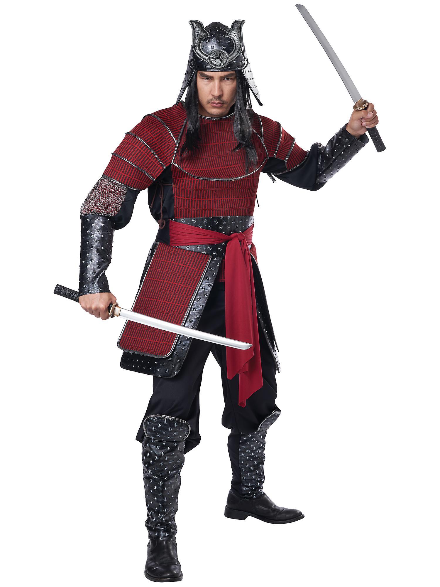 California Costume Collections Samurai Warrior Ancient Japanese Bushi Military Fighter Ninja Mens Costume Red S/M (38-42)