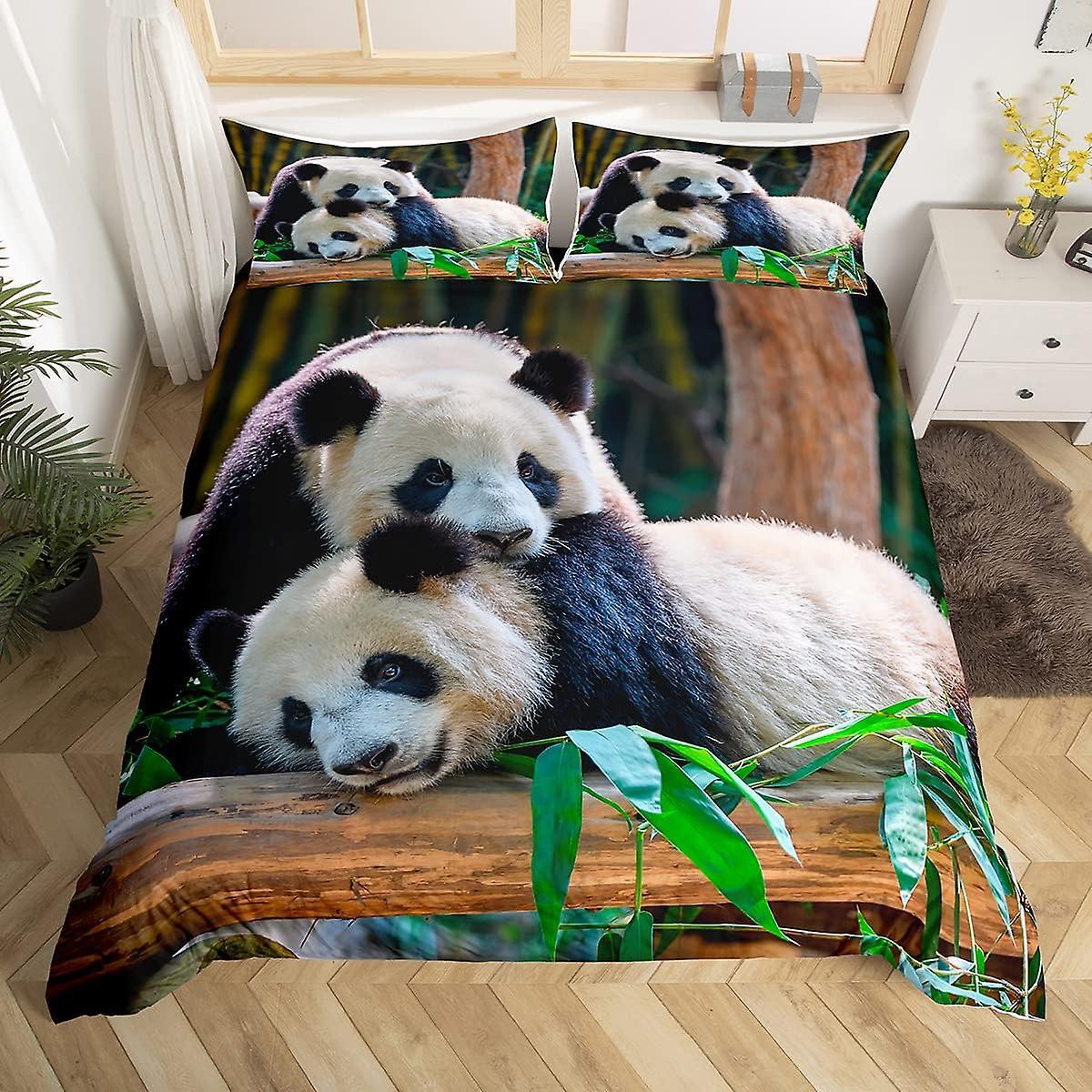 3d Cute Panda Bedding Duvet Cover Set For Kids Adults Quilt Cover Pillowcases D 160x220cm