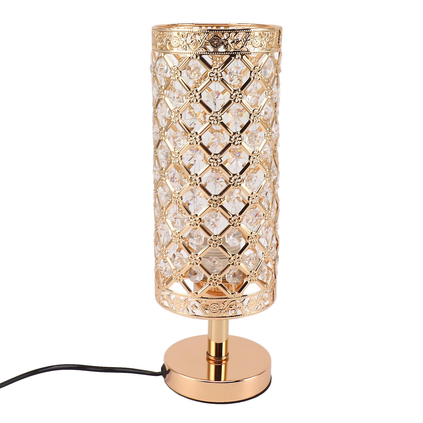 Favrison Crystal Table Lamp Gold Diamond Lamp E26 Socket With Eu Cable Decorative Lamp Eu Plug 220v For Bedroom