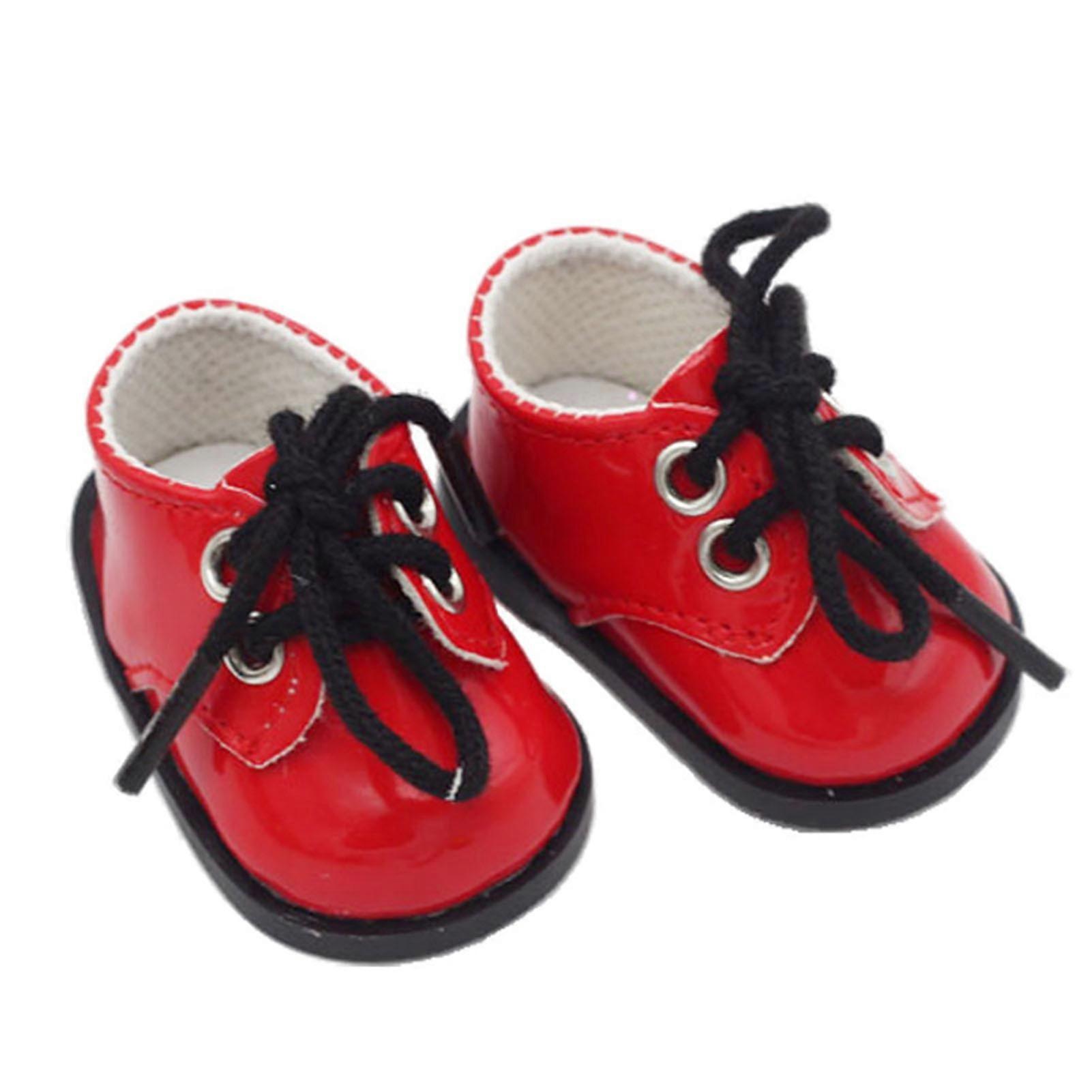 Yamaler Doll Shoes Safe Imagination Rubber Doll Shoes Accessory Girl Doll for Kids Red