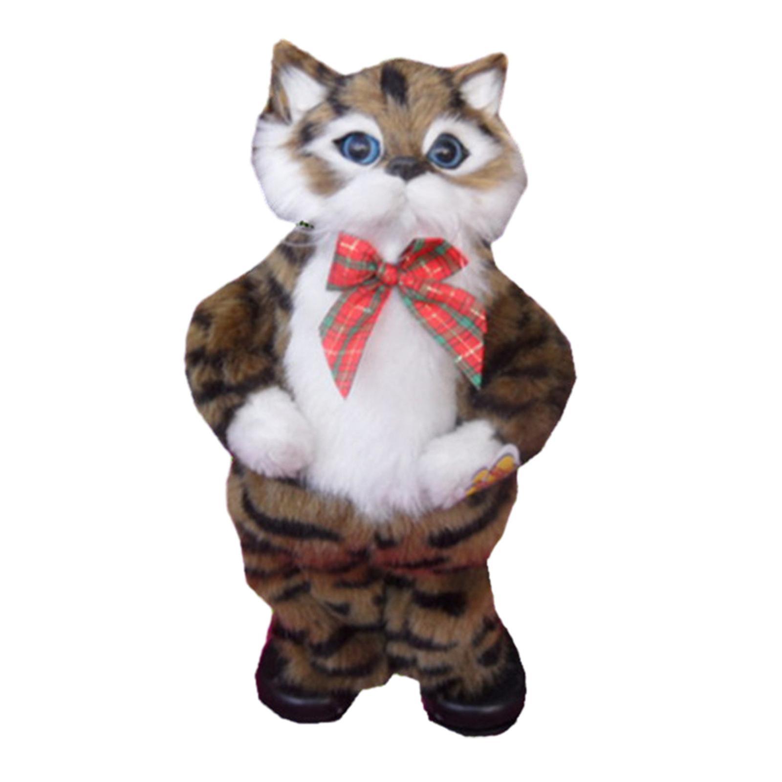 Shency Electric Plush Simulation Toys, Cute Kittens, Singing And Dancing, Cats, Children's Toys Brown