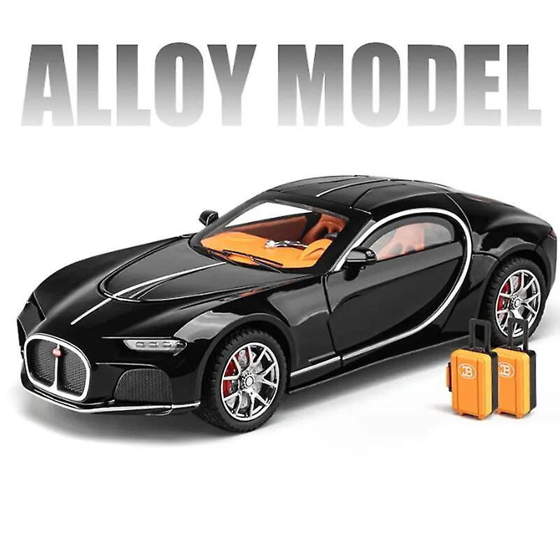 Ninesun 1:24 Bugatti Atlantic Alloy Sports Car Model Diecasts Metal Toy Race Vehicles Car Model Simulation Sound and Light Kids Toy Gift Black