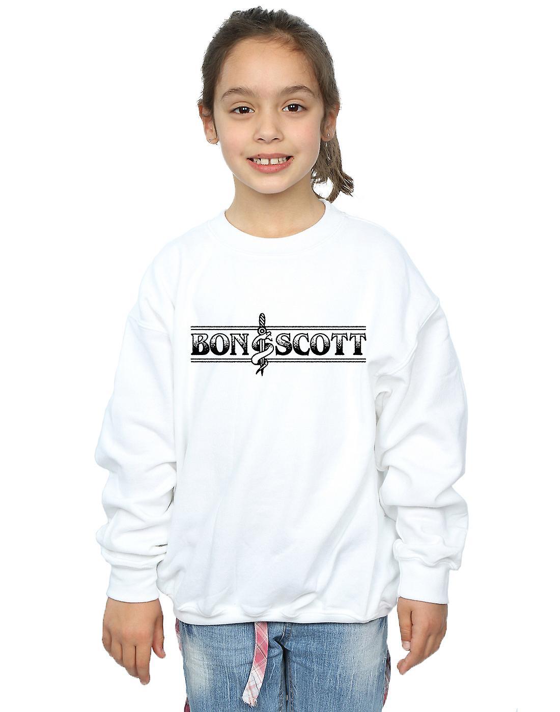 Absolute Cult Bon Scott Girls Bemguit Grime Sweatshirt White 12-13 years