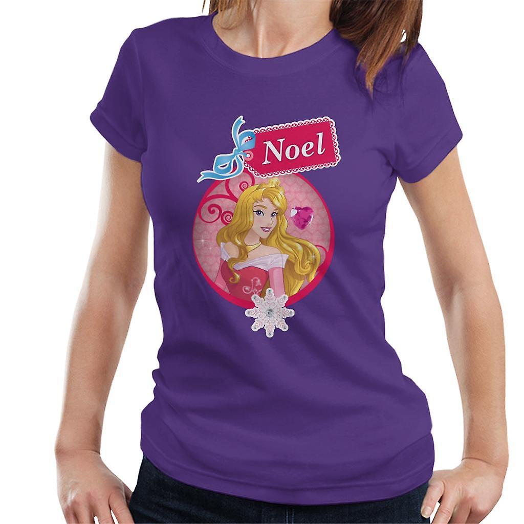 Disney Christmas Sleeping Beauty Princess Aurora Noel Women's T-Shirt Purple Medium