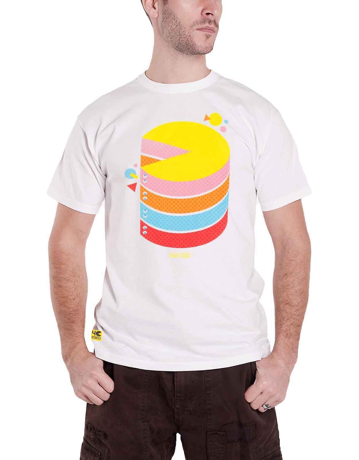 Pac-Man T Shirt 3D Pac Man Logo new Official Mens White S