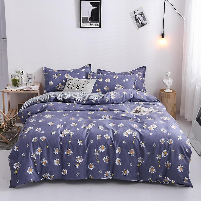 Slowmoose Pastoral Style Nature Plant Flower Print Bedding Sheet HS-XCJ Double 4pcs / Flat Bed Sheet