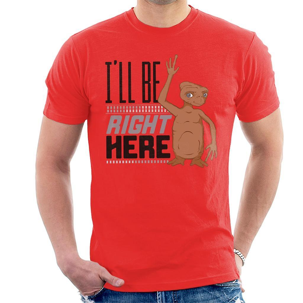 E.T. E.T. Ill Be Right Here Men's T-Shirt Red Small