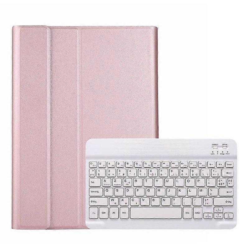 Hsmy Tablet Case with built-in Bluetooth French AZERTY keyboard for Samsung Galaxy Tab A7 10.4 T500/T505 Gold Pink