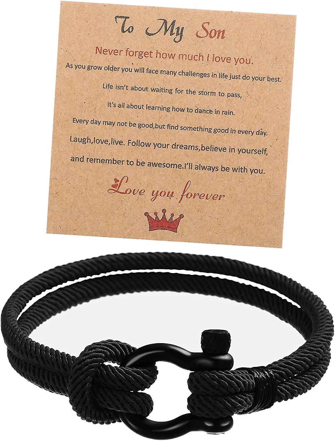 Maromalife To My Son Bracelet Gift From Mom With Inspirational Love Quotes Birthday Gift Graduation Gift Thanksgiving Christmas Gifts To Son From M...