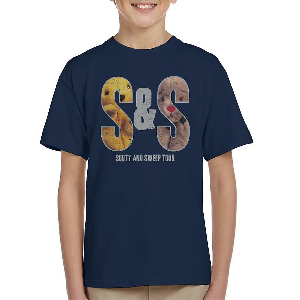 Sooty And Sweep S&S Tour Kid's T-Shirt Navy Blue Large (9-11 yrs)