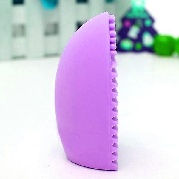 Slowmoose Personal Makeup Brush Finger Cleaner, Silicone Glove Cleaning Tool Purple