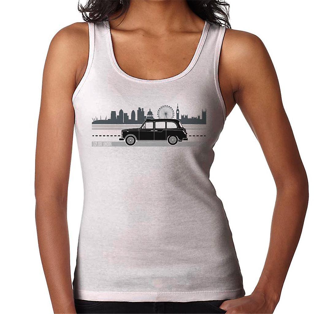 London Taxi Company TX4 Driving Along The City Women's Vest White X-Large