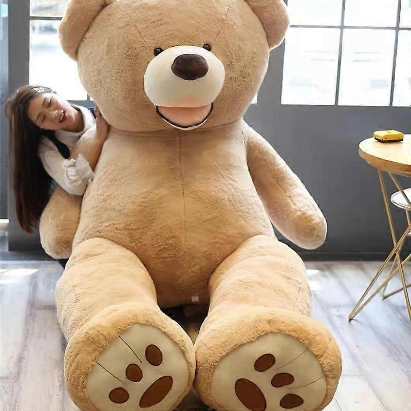 Fsu 100-260cm Cheap Giant Unstuffed Empty Teddy Bear Skin Coat Soft Big Skin Shell Semi-finished Plush Toys Classic Kids Doll Gift 100cm sky blue