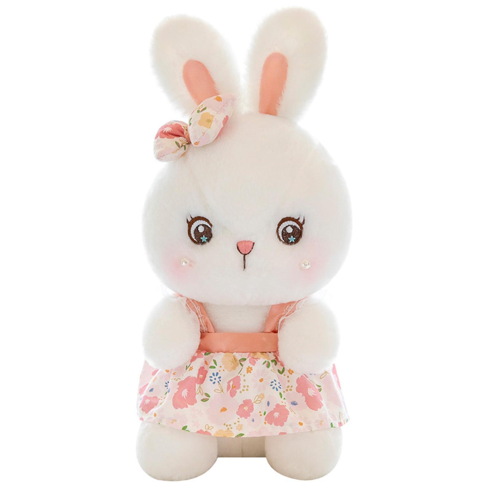 Naievear Rabbit Doll Toy Fully Filled Cute Floral Dress Bunny Doll Plushies Bedroom Decoration Soft Plush Rabbit Doll Stuffed Cartoon Animal Toy Bi...