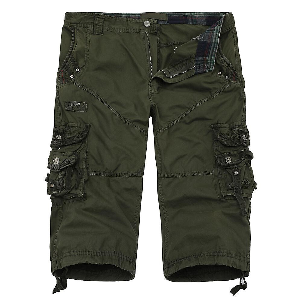 Allthemen Mens Summer Cargo Shorts Outdoor Daily Shorts Army Green EU 36