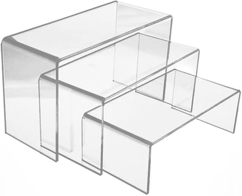 Linxi Acrylic Display Riser Stand - Clear Risers For Displaying Jewelry, Cosmetics, And More