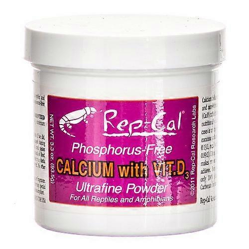 Rep-Cal Phosphorus Free Calcium with Vitamin D3 - Ultrafine Powder, 3.3 oz (Pack of 1)