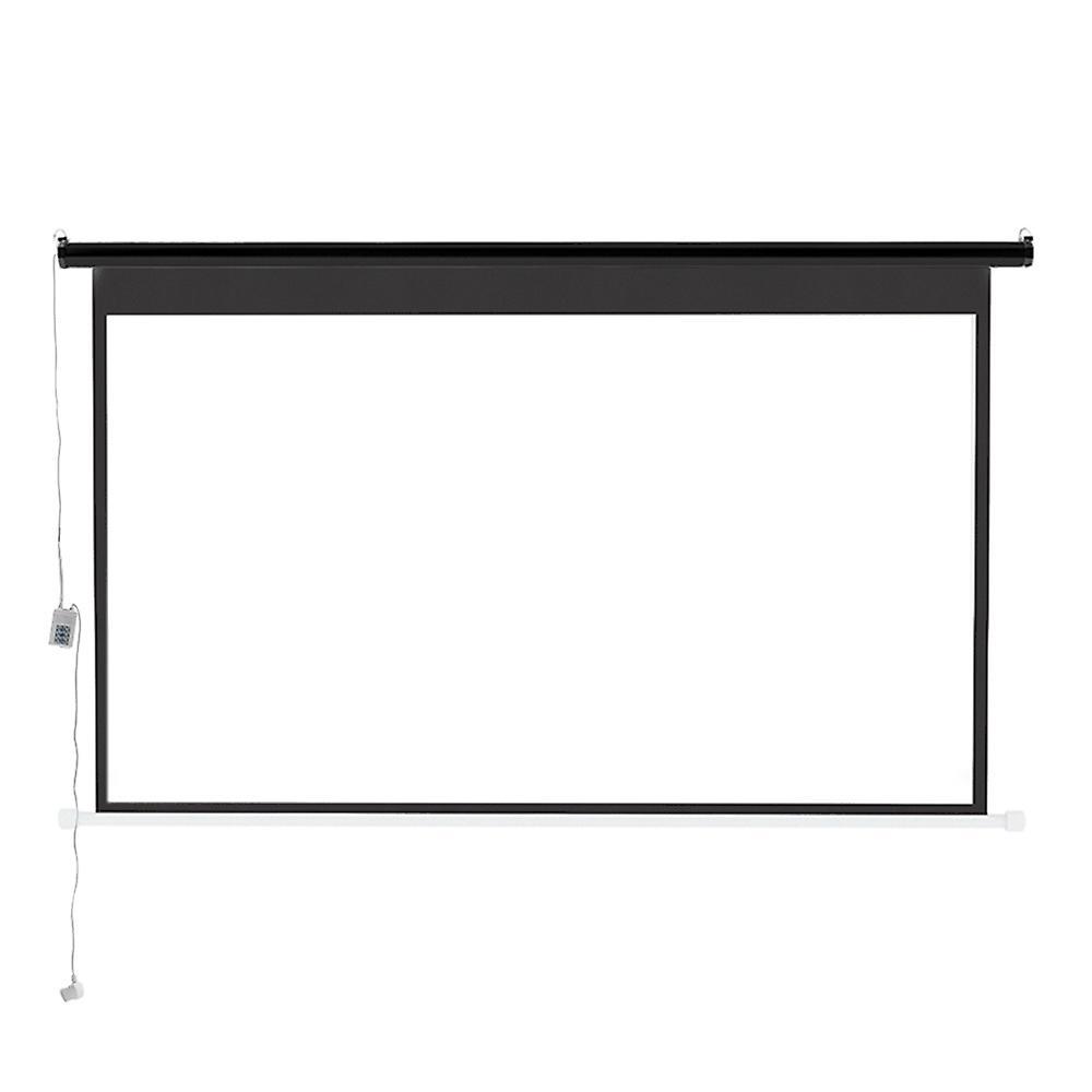 Living And Home 16:9 Electric Motorized Projector Screen with Remote,White 100in