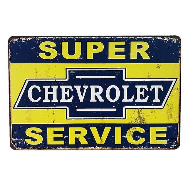 Slowmoose Vintage Gasoline, Motor Oil, Garage Service Wall Decor Metal Tin Signs 20x30cm / Sky Blue