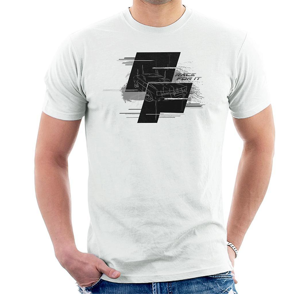 Fast & Furious Fast and Furious Dodge Charger Race For It Montage Men's T-Shirt White Medium