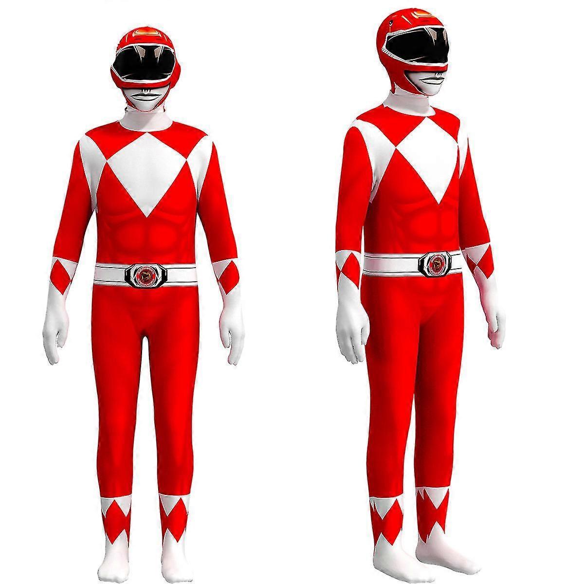 Sssxv Power Samurai Sentai Shinkenger Rangers Costume Adult Kids Superhero Cosplay Halloween Birthday Party Jumpsuit Zentai Suit Red Ranger Kids 14...