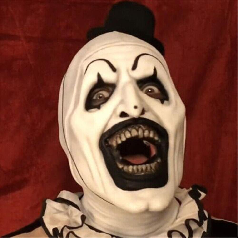 Tigernu Halloween Christmas Terrifier 2 Art The Clown Mask Cosplay Costume Creepy Full Head Mask Headpiece Masquerade Halloween Carnival Night Part...