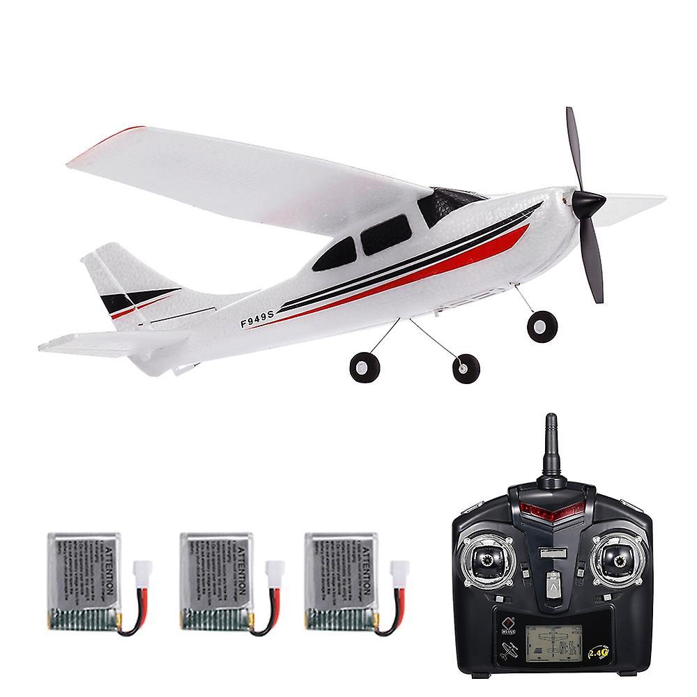 Wltoys F949S RC Airplane 2.4G Plane RC Aircraft 3CH  Remote Control EPP Airplane Miniature Model Pla White 3 Batteries