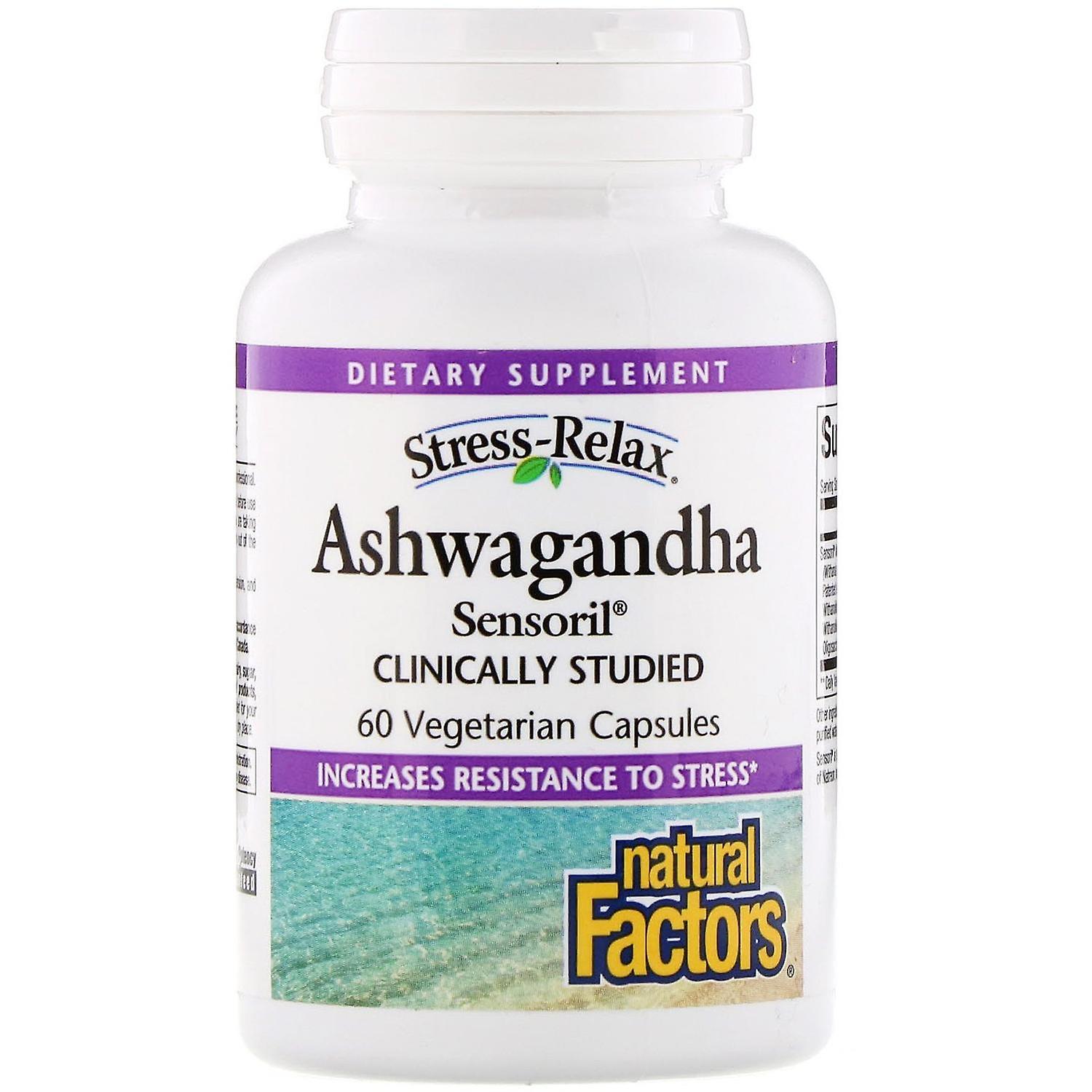 Natural Factors, Stress-Relax, Ashwagandha, Sensoril, 60 Vegetarian Capsules