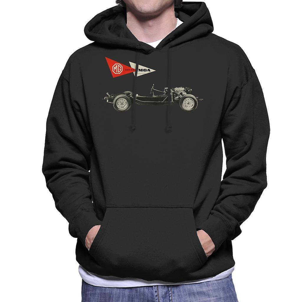 MG MGA Series British Motor Heritage Men's Hooded Sweatshirt Black Large