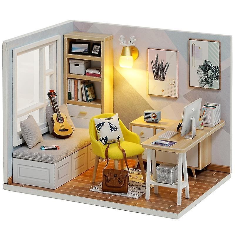 Slowmoose Diy Assemble Wooden Doll Houses Miniature Kit S