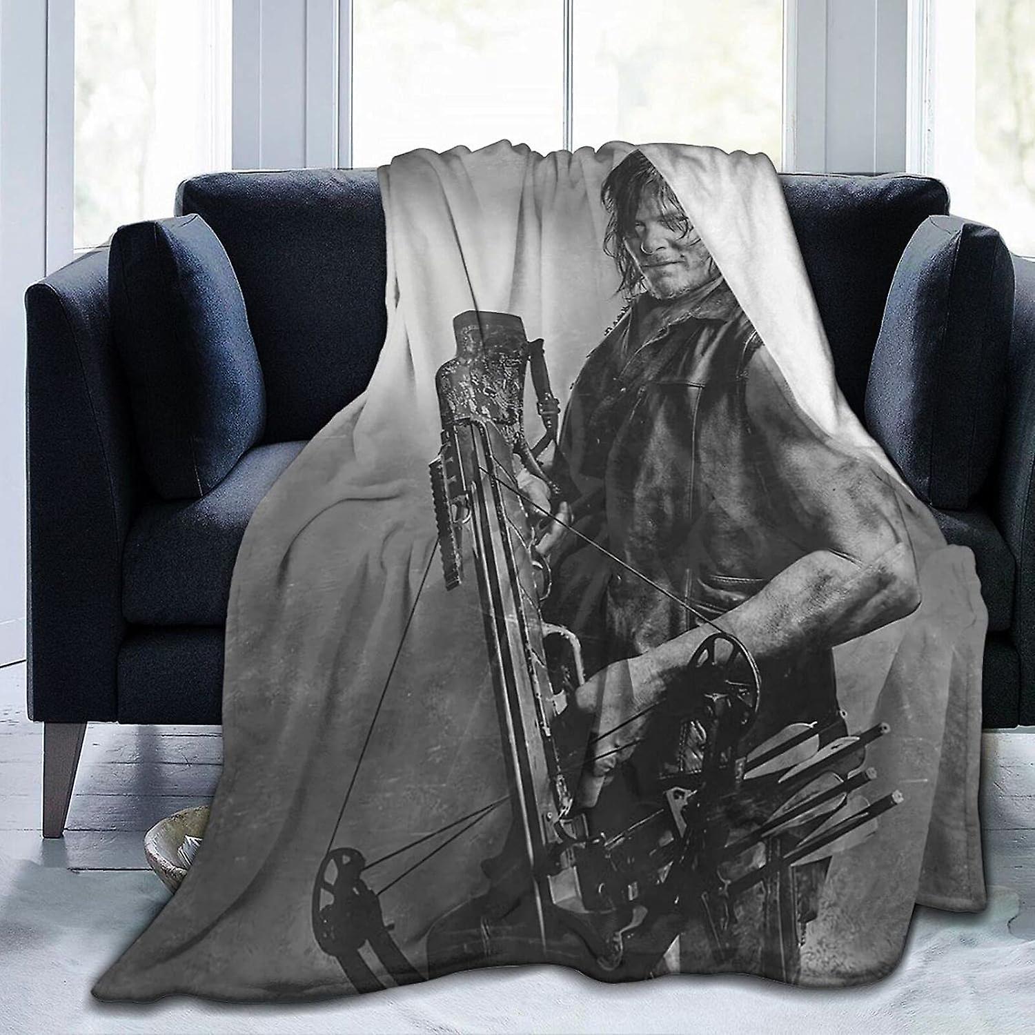 Kerota Daryl Dixon Fleece Blanket Throw Blanket Lightweight Super Soft Cozy Luxury Bed Blanket Microfiber 50x40in 125x100cm