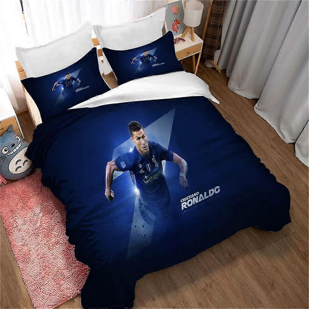 Kerota Bedding Set 1/2 Person Duvet Cover, Pillowcase Football Cristiano Ronaldo Soft Microfiber Bedding Set ) Single135x200cm