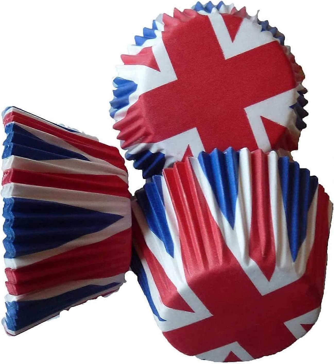 Linkrunning 200 Pcs Union Jack Paper Cupcake Cases