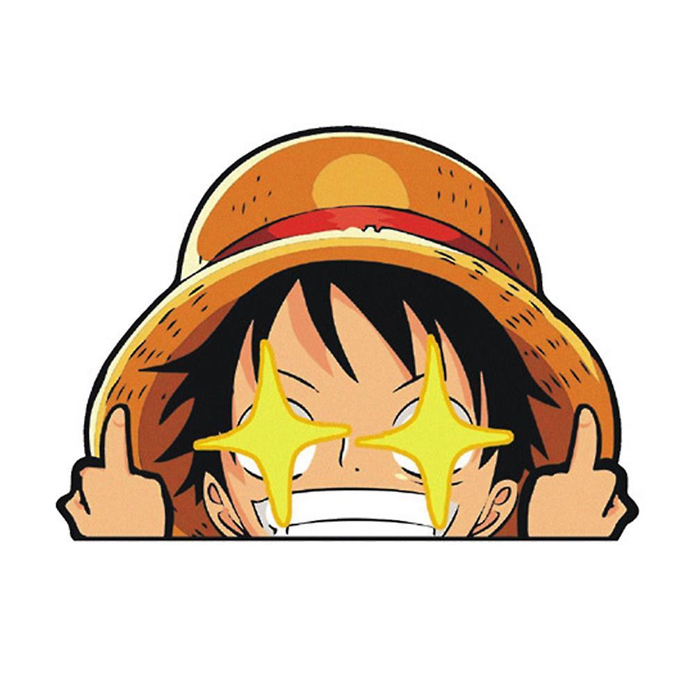 Bestdaily One Piece Cartoon Anime Car Sticker Luffy Zoro Chopper Peeker Peek Anime Stickers Window Trunk Bumper Laptop Skateboard Guitar Skateboard...