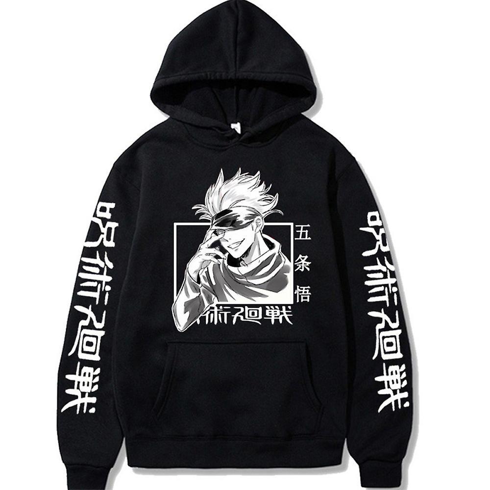 Vicbuy Jujutsu Kaisen Anime Unisex Hooded Hoodies Tops Loose Pullover Sweatshirt M