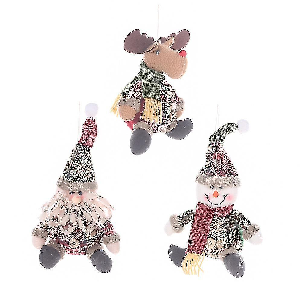 Tianzun Christmas Ornaments, 3pcs Christmas Tree Decorations Xmas Tree Hanging Santa Claus