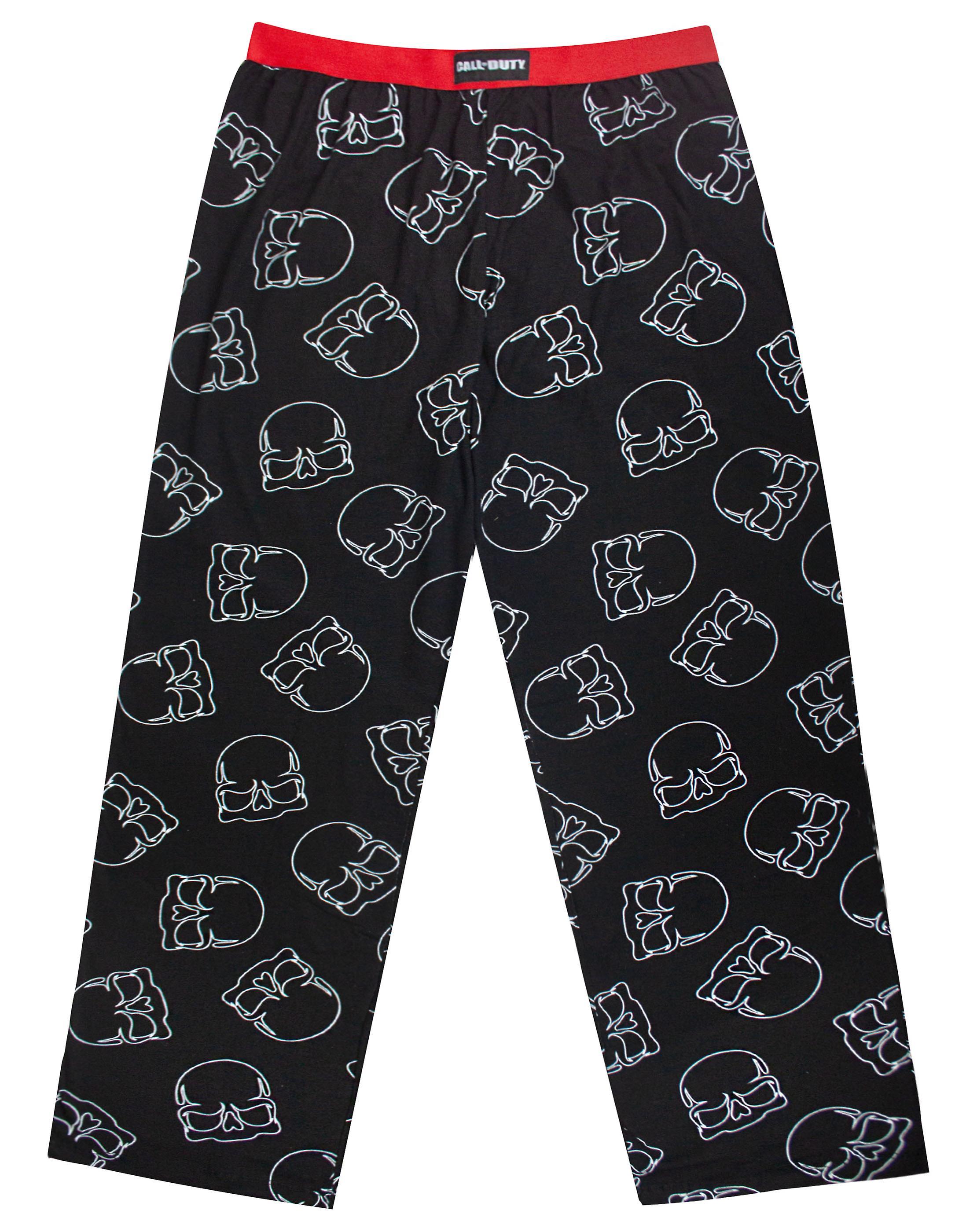 Call of Duty Mens Lounge Pants Black Skull All Over Print XX-Large