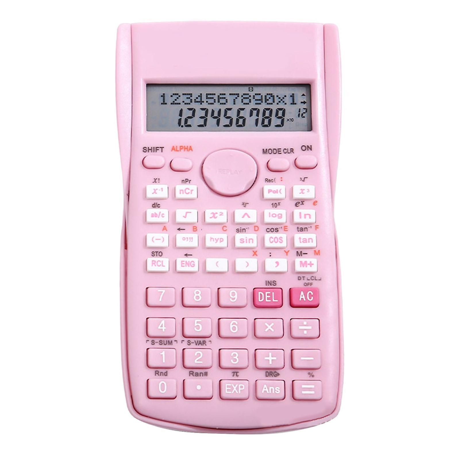 Unbrand Scientific Calculator 12 Digit 240 Functions Multifunction Large Display Function Calculator With Sliding Hard Cover Sakura Pink