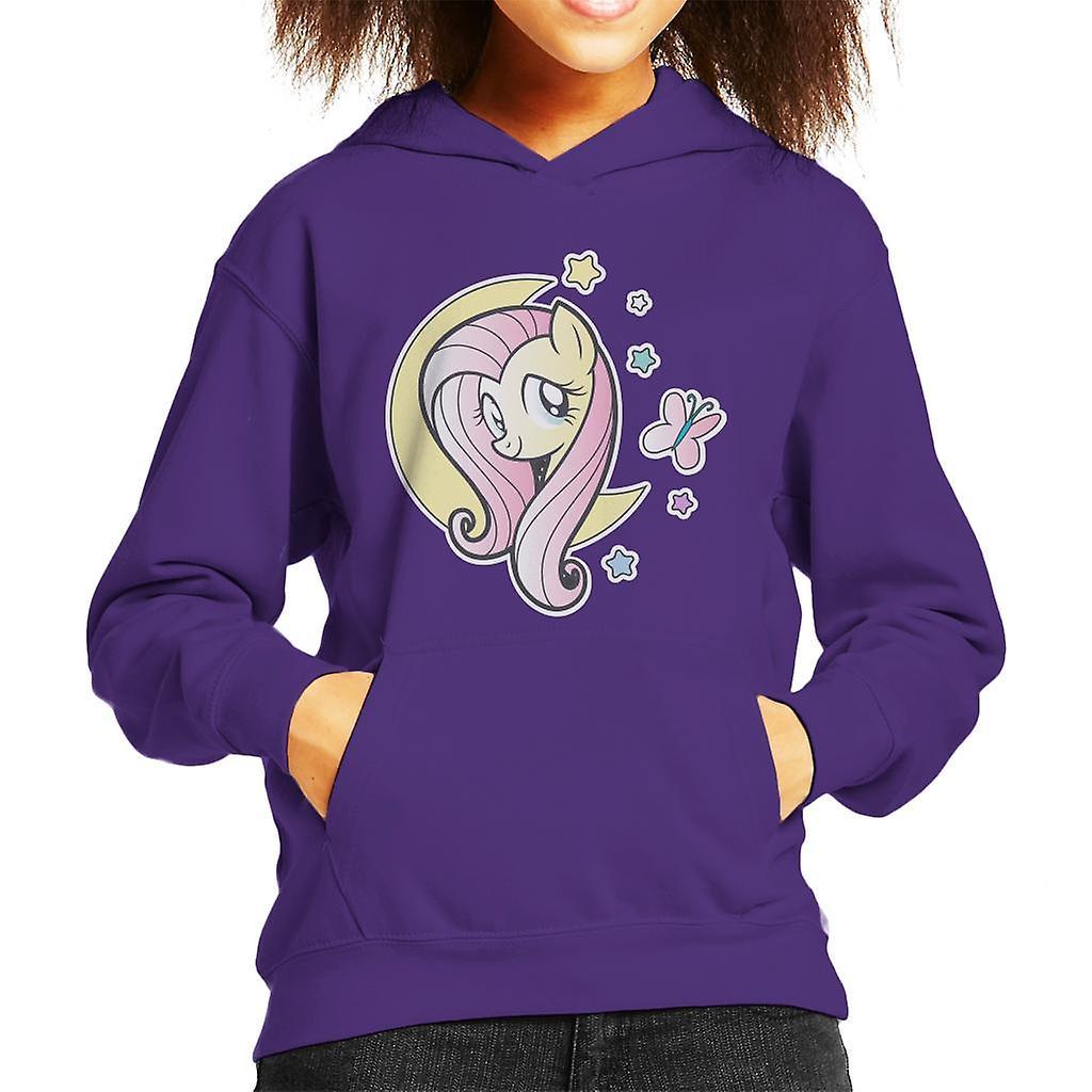 My Little Pony Fluttershy Half Moon Kid's Hooded Sweatshirt Purple X-Large (12-13 yrs)