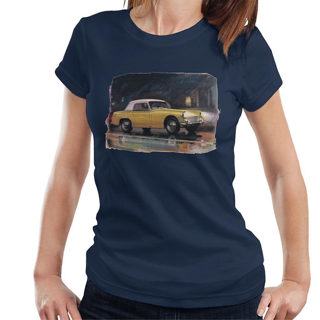 Austin Healey Yellow British Motor Heritage Women's T-Shirt Navy Blue Small